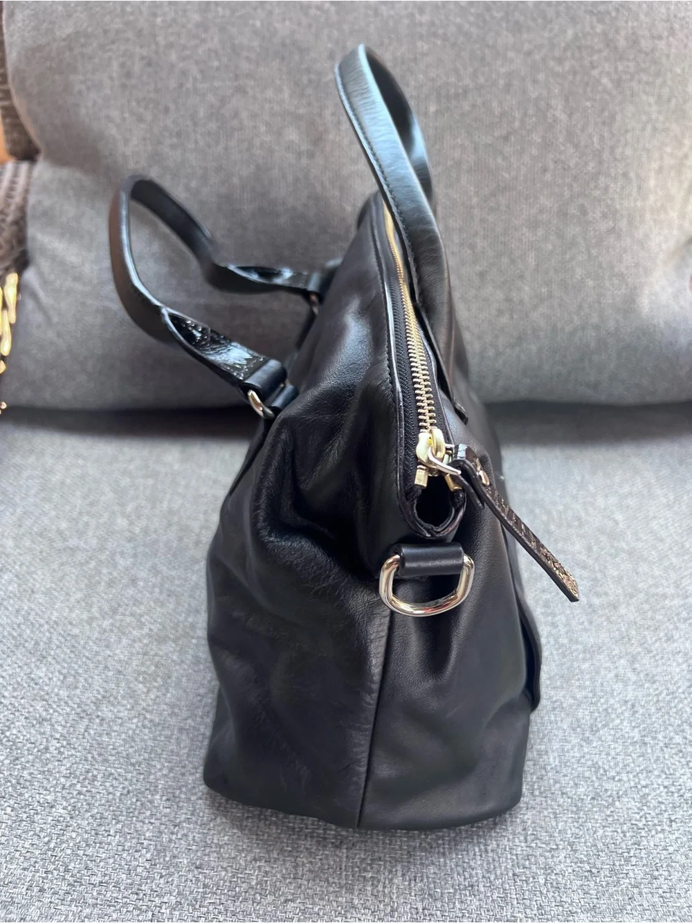 Kate Spade Hampton Road Janie Black Leather Satchel Crossbody Shoulder Bag Purse